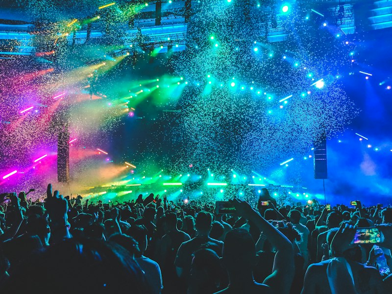 Club concert with purple lights